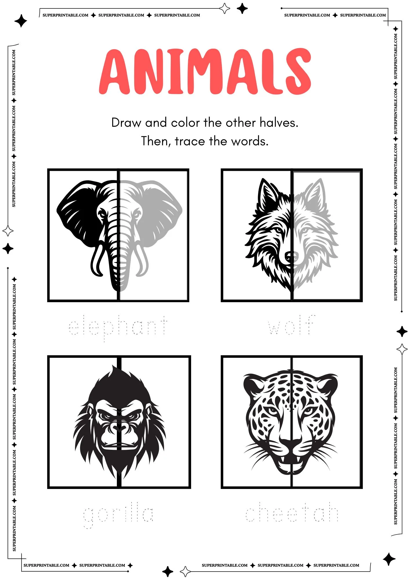 Animals Symmetry Worksheet 2