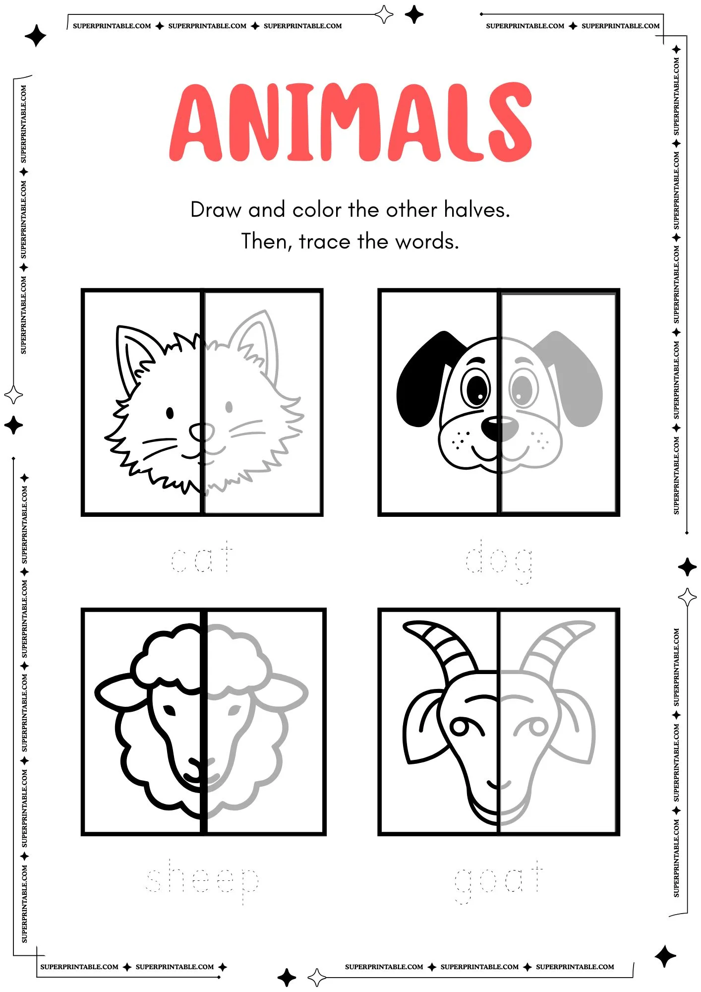 Animals Symmetry Worksheet 3