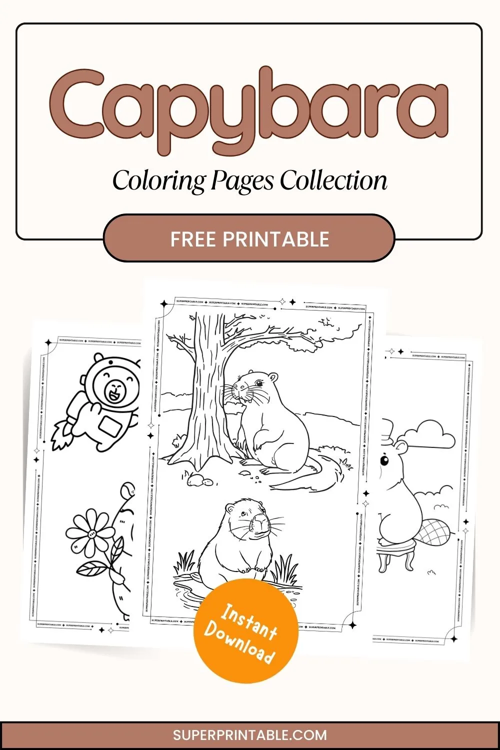 Capybara Coloring Pages Pinterest Image