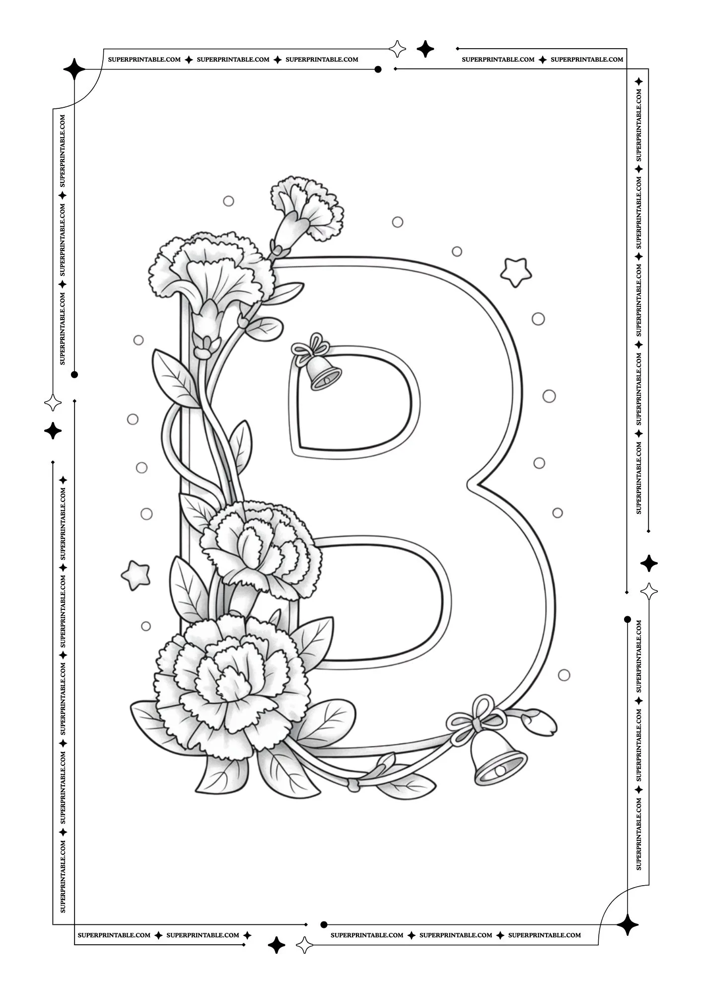 Carnation Christmas Alphabet Coloring Pages 2
