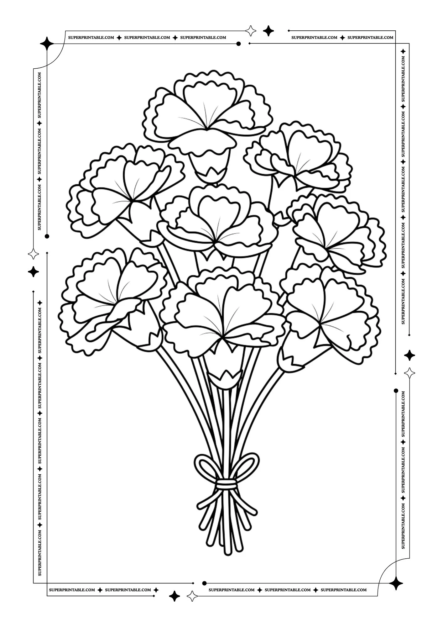 Christmas Carnation Plus Decorations Coloring Pages 5