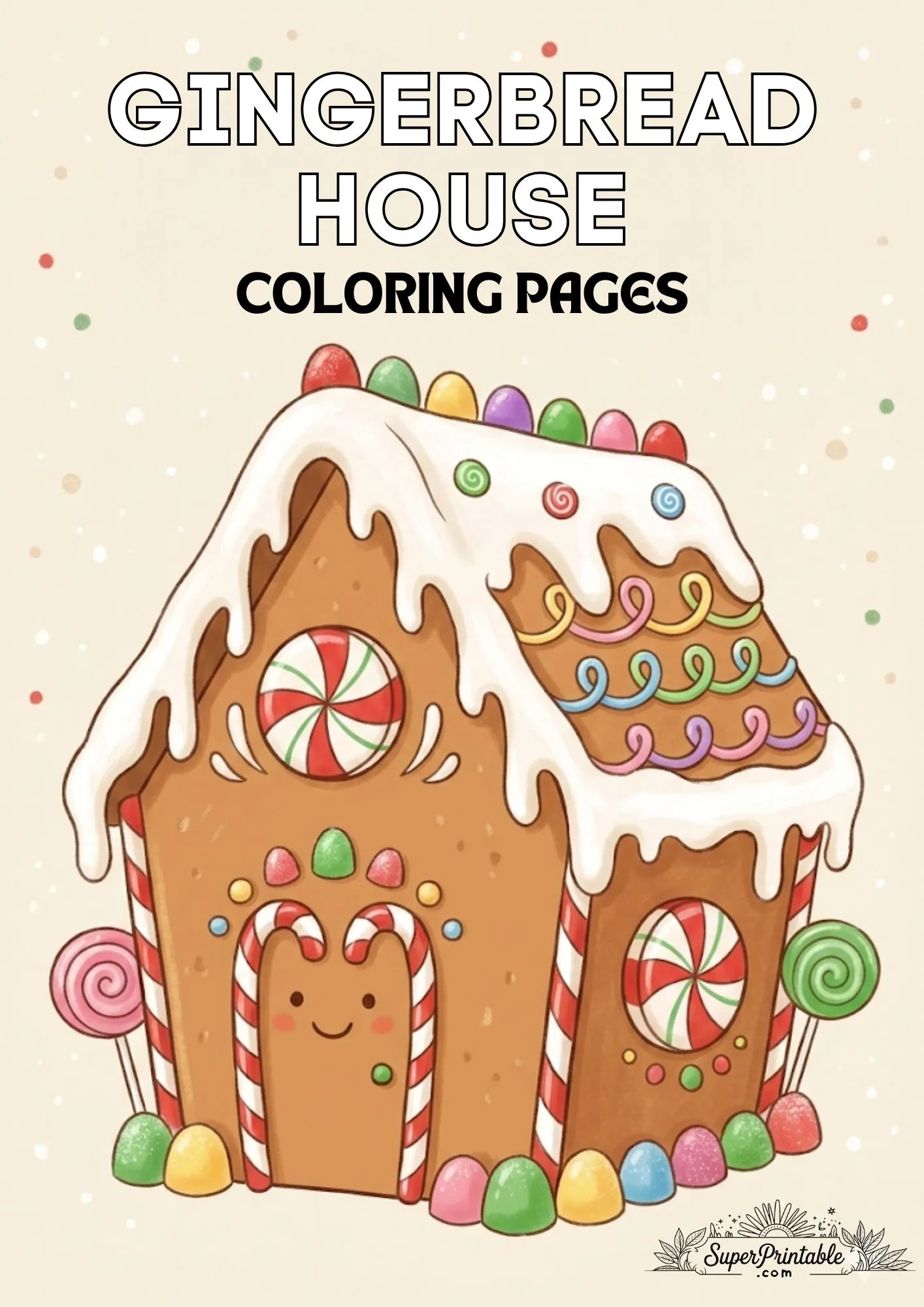 Christmas Gingerbread House Coloring Pages 1