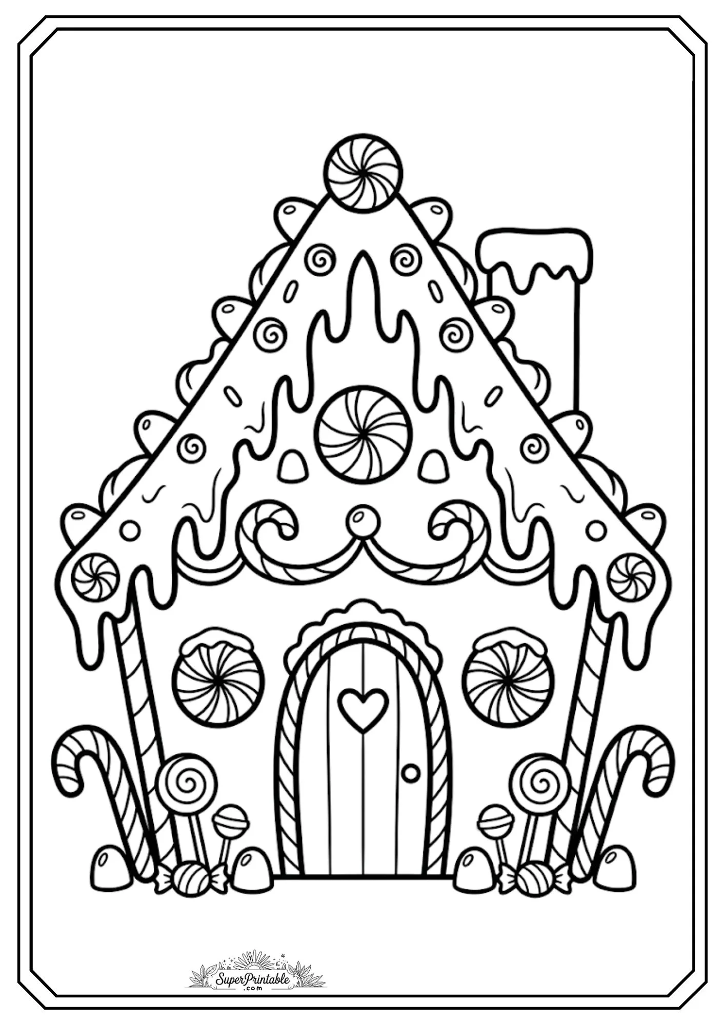 Christmas Gingerbread House Coloring Pages 10