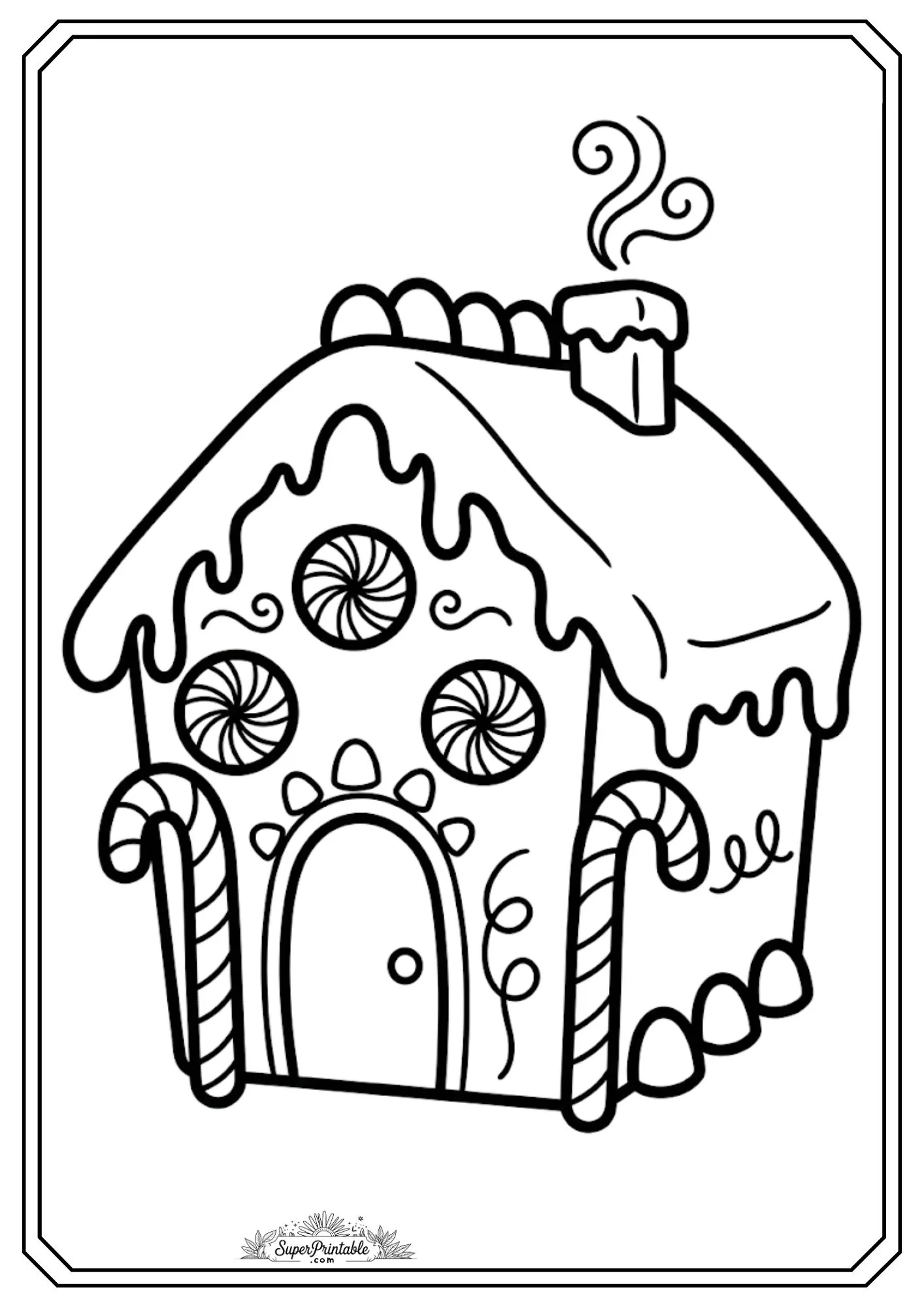 Christmas Gingerbread House Coloring Pages 11