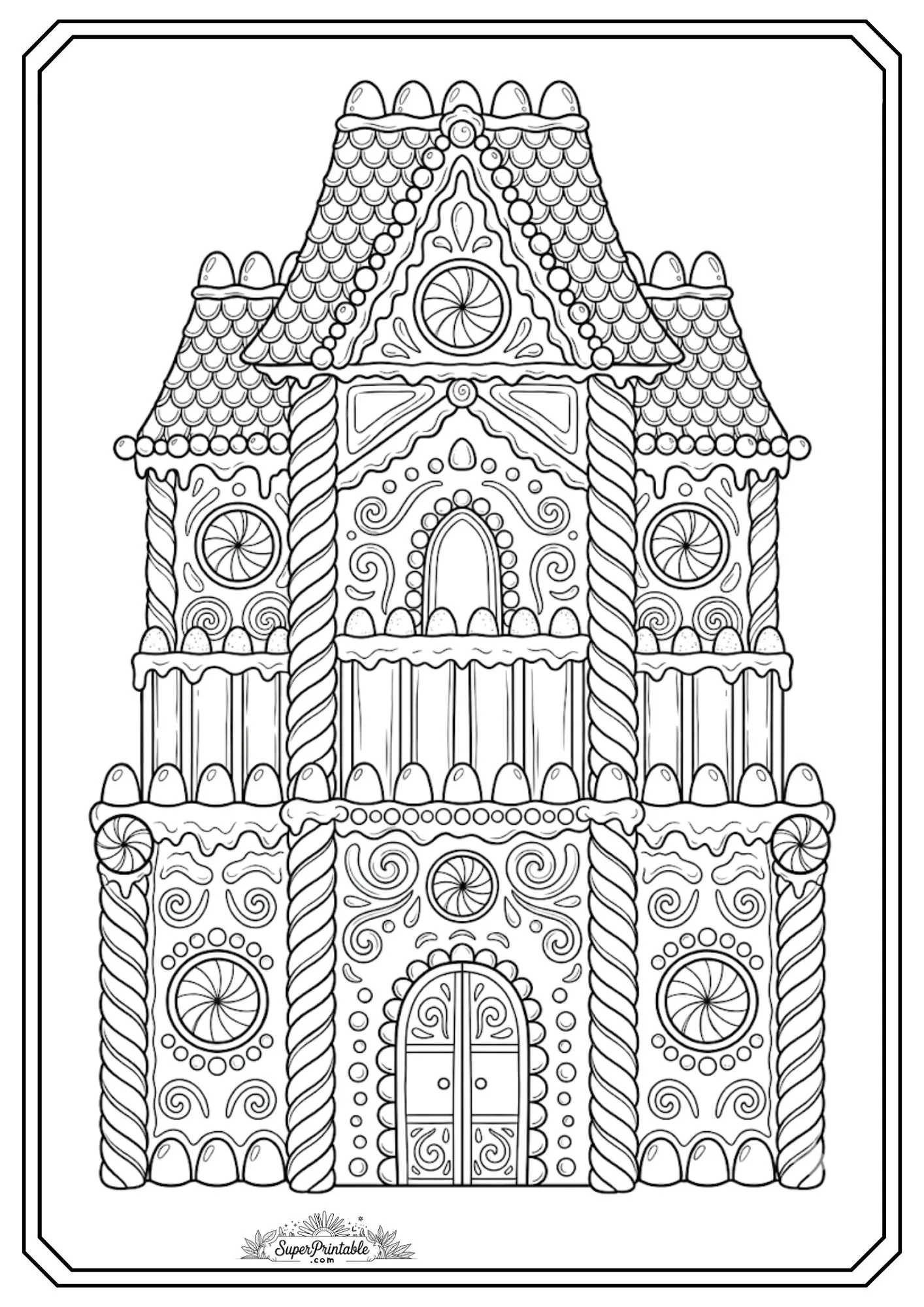 Christmas Gingerbread House Coloring Pages 14