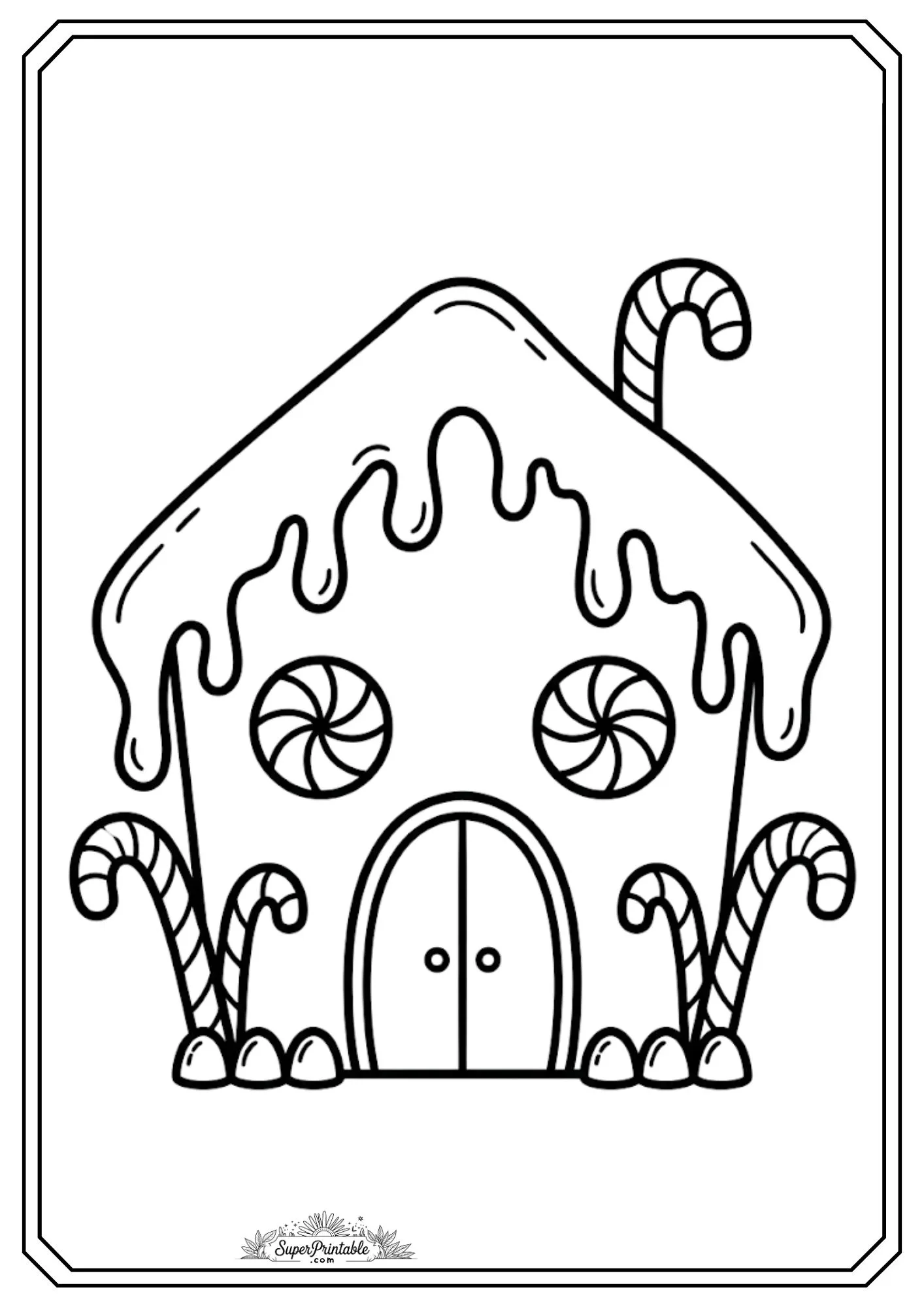 Christmas Gingerbread House Coloring Pages 2