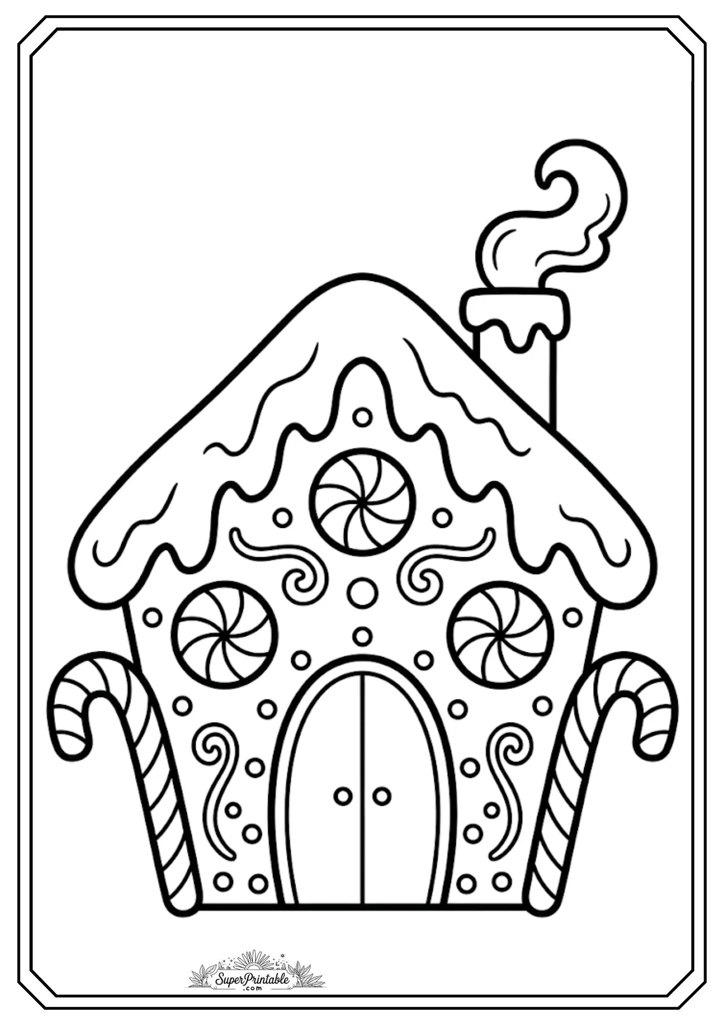 Christmas Gingerbread House Coloring Pages 3