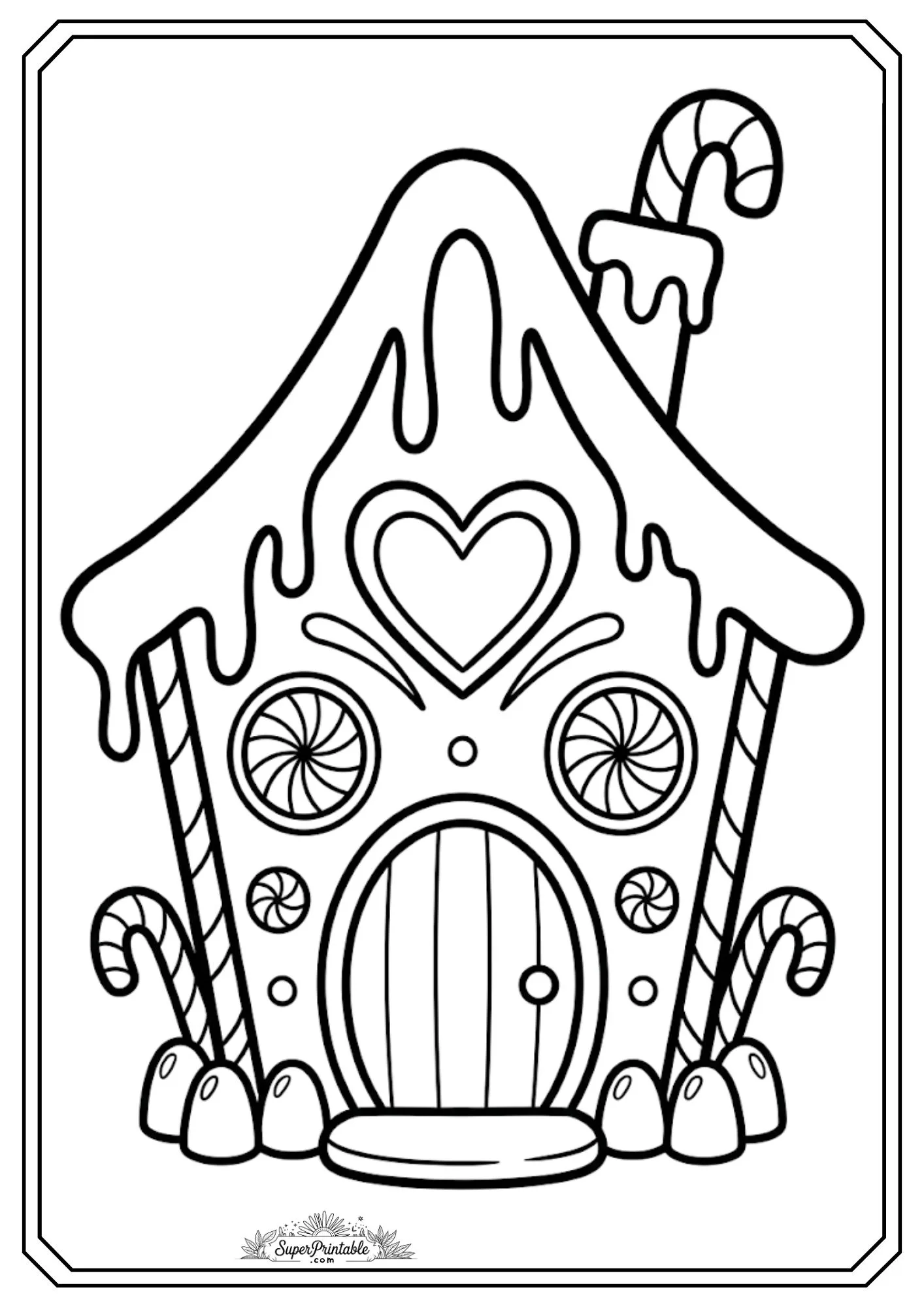 Christmas Gingerbread House Coloring Pages 4