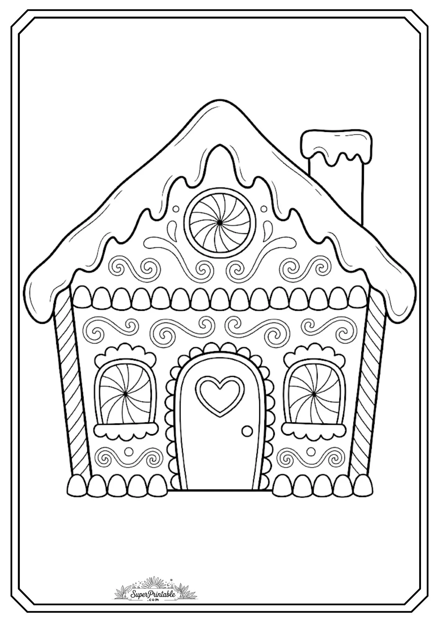 Christmas Gingerbread House Coloring Pages 6