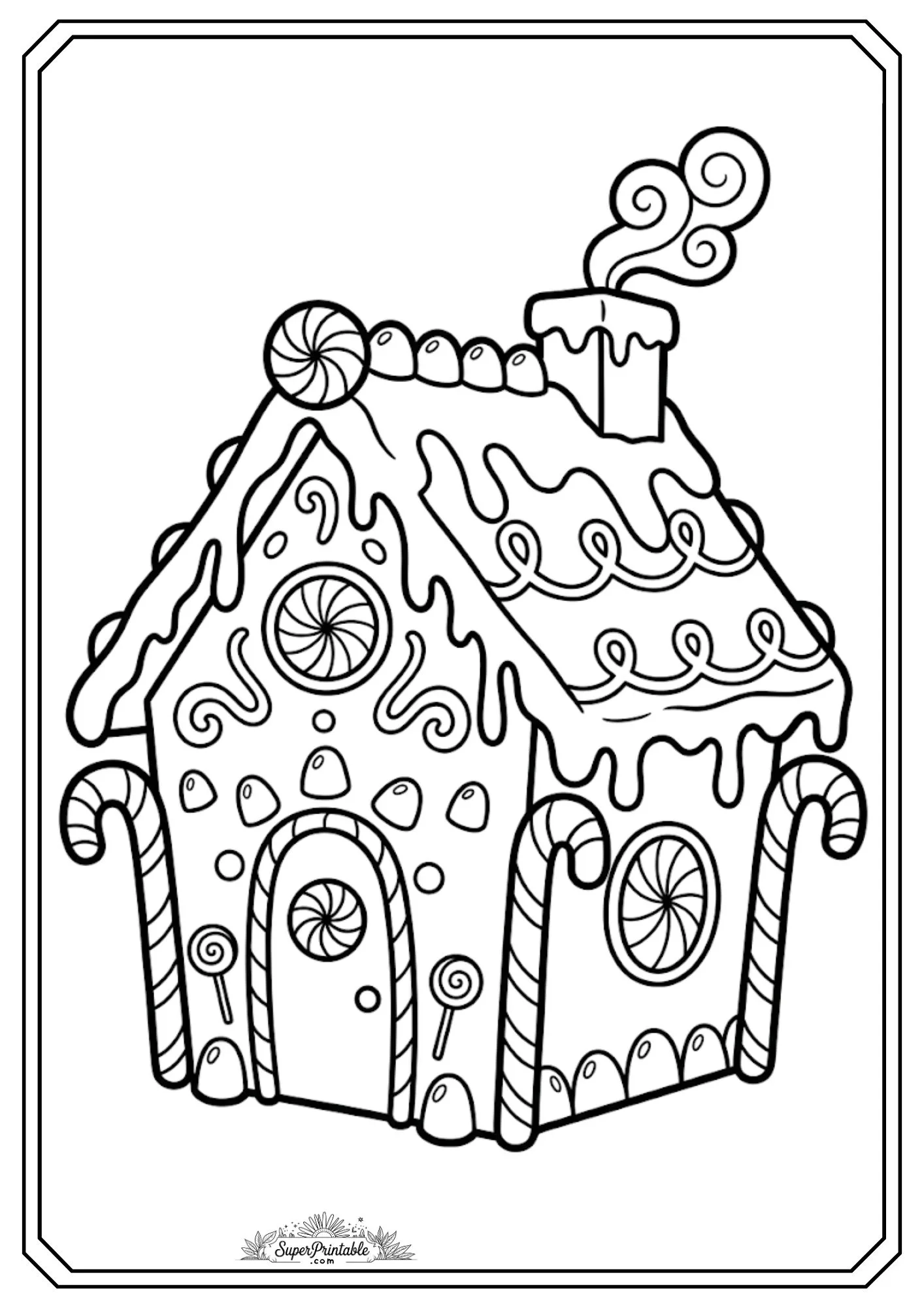 Christmas Gingerbread House Coloring Pages 7