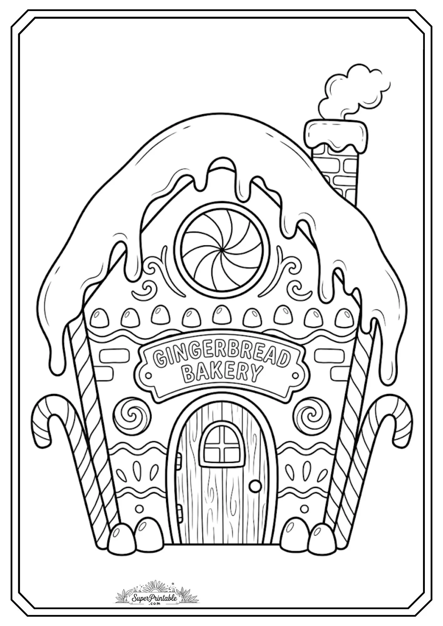 Christmas Gingerbread House Coloring Pages 8