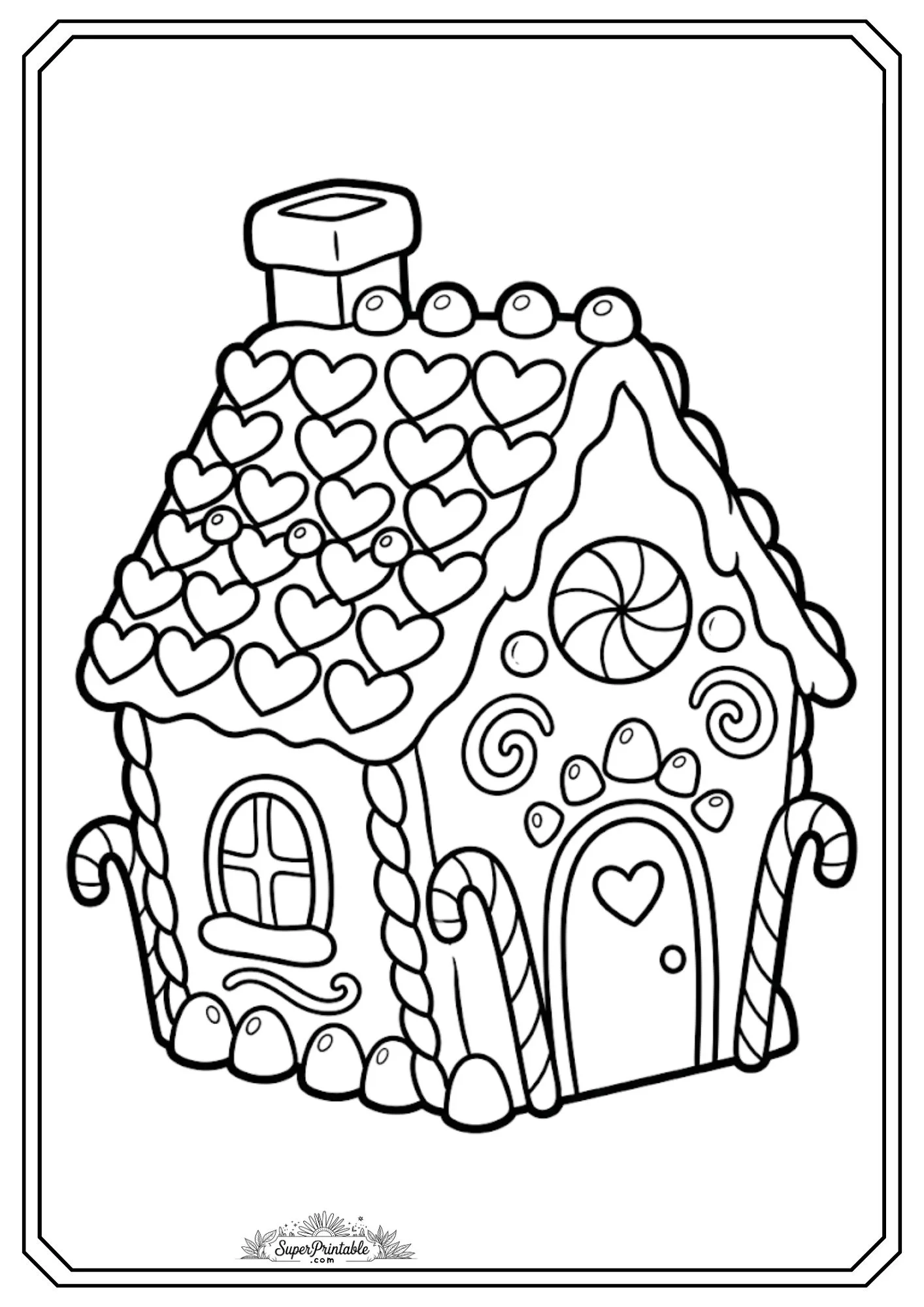 Christmas Gingerbread House Coloring Pages 9