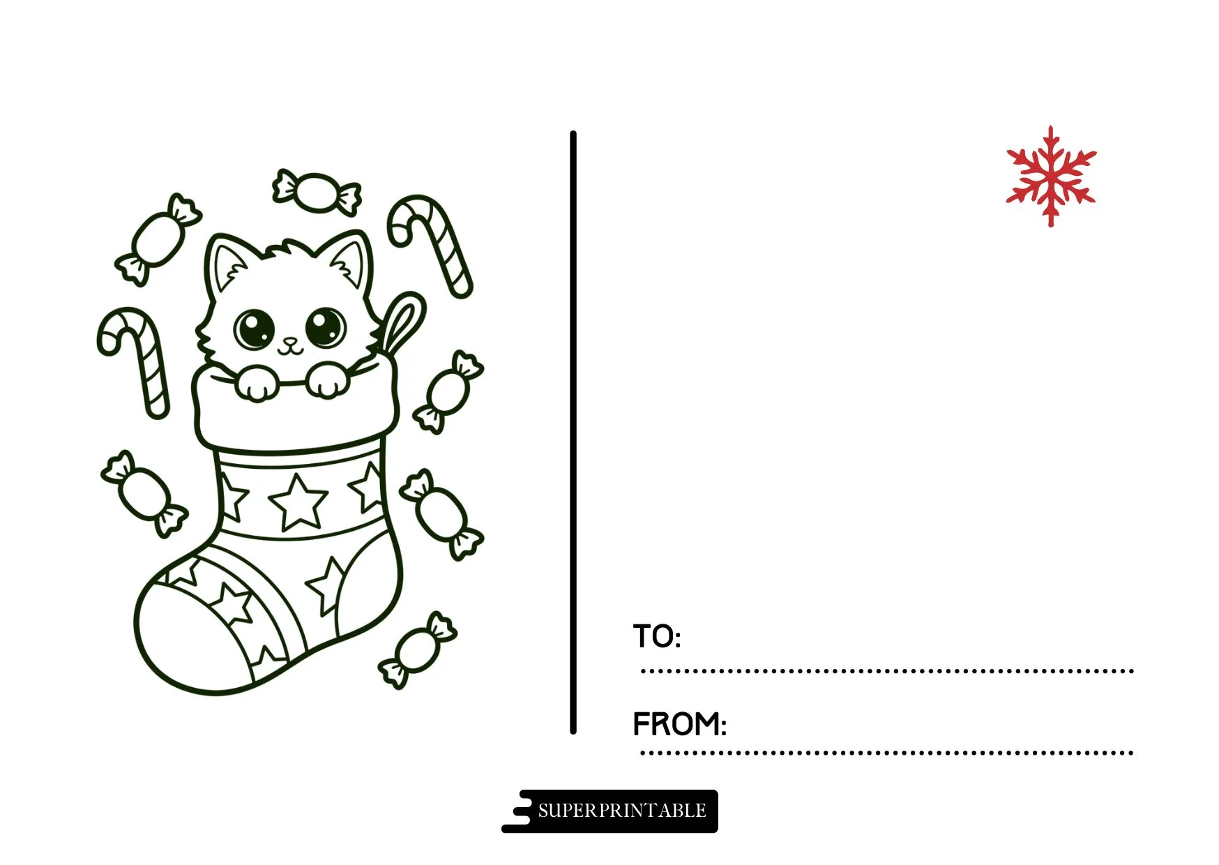 Christmas Greeting Card Coloring Pages 1