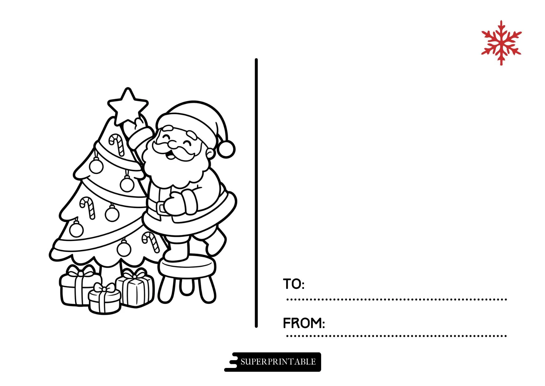 Christmas Greeting Card Coloring Pages 4