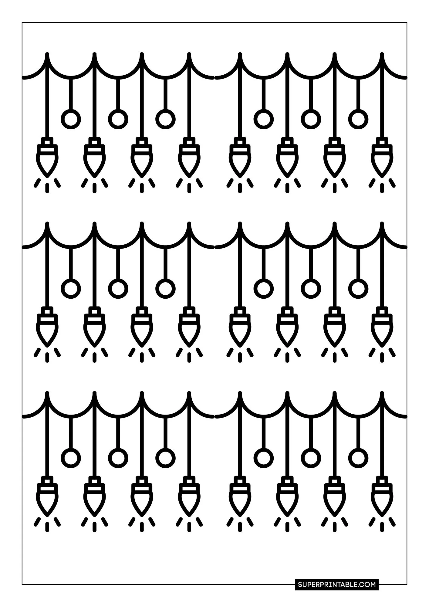 Christmas Lights Coloring Pages 11