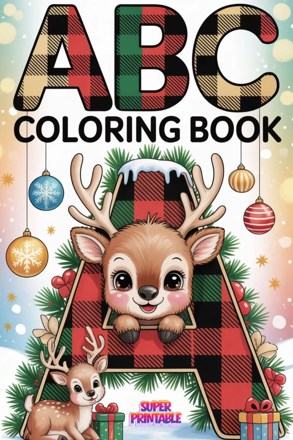 Christmas Pattern Reindeer Alphabet Coloring Pages Pinterest Image