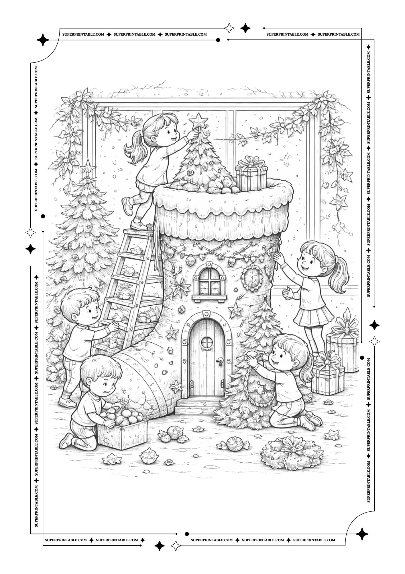 Christmas Socks Coloring Pages 2