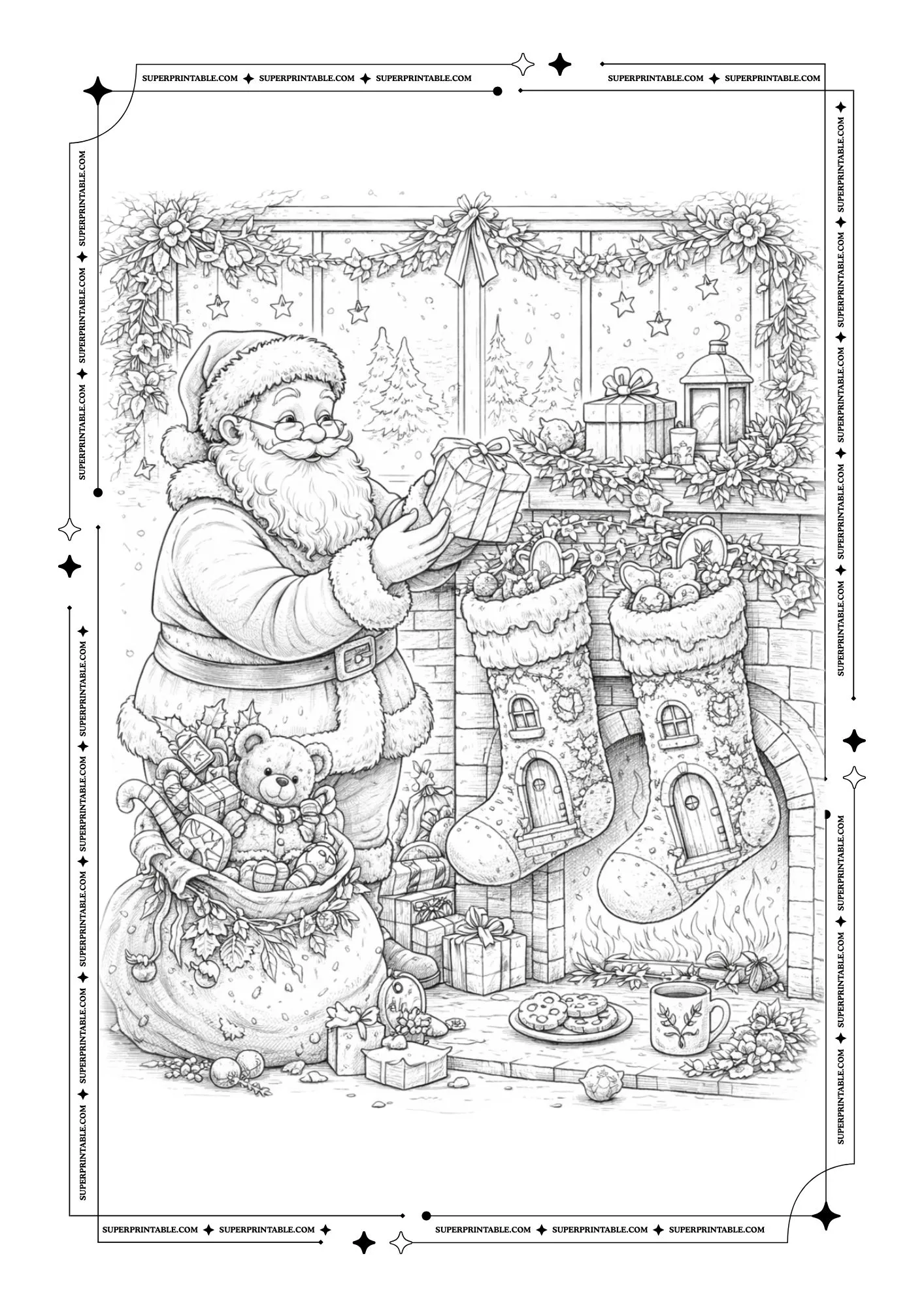 Christmas Socks Coloring Pages 3