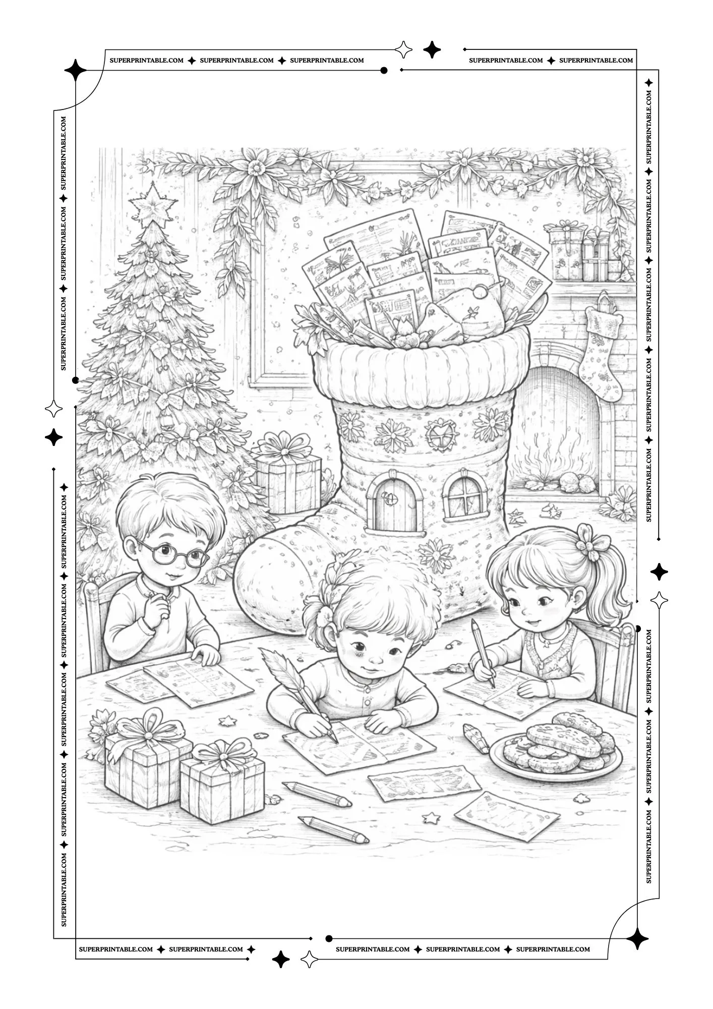Christmas Socks Coloring Pages 4