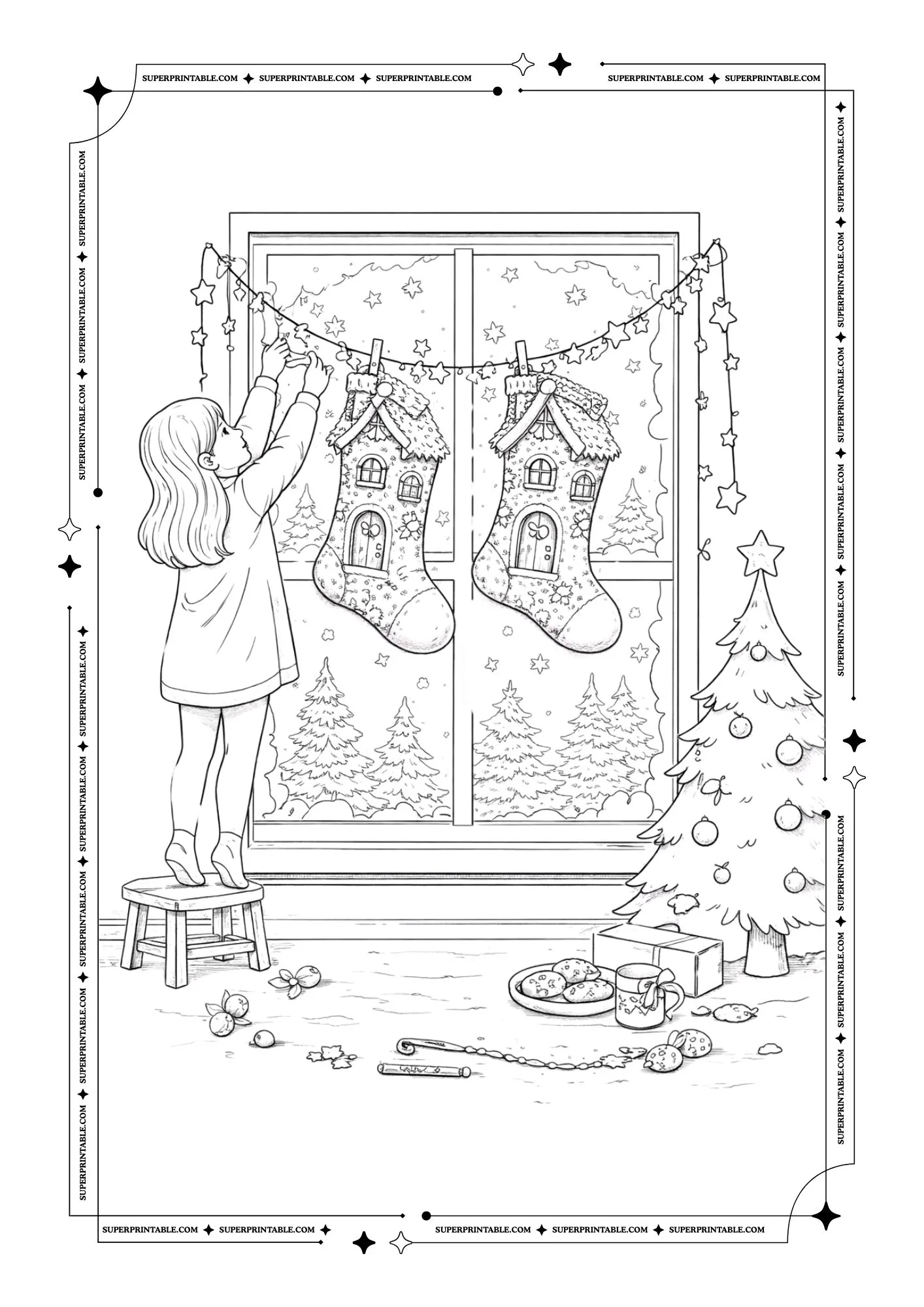 Christmas Socks Coloring Pages 5