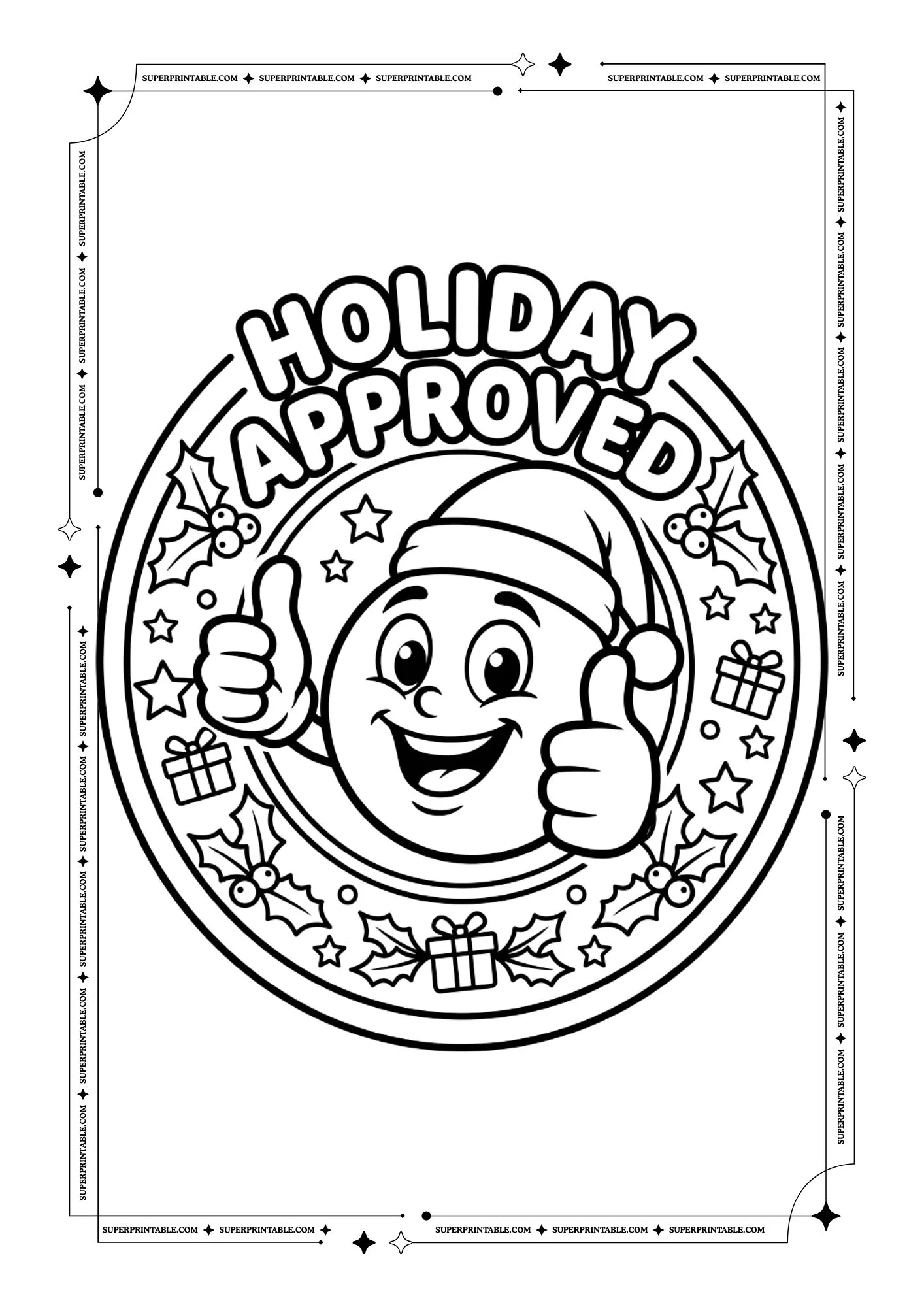 Christmas Stamps Badge Coloring Pack 1