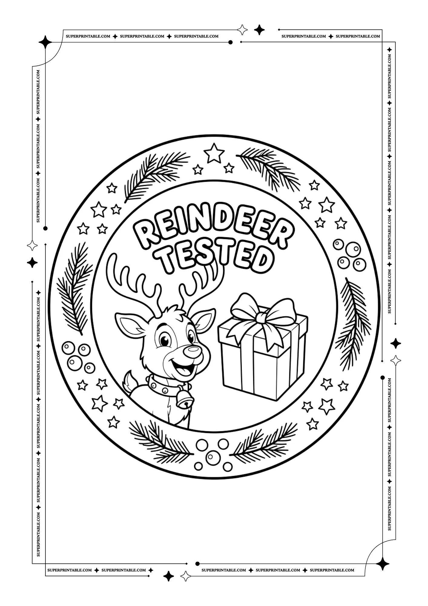 Christmas Stamps Badge Coloring Pack 2