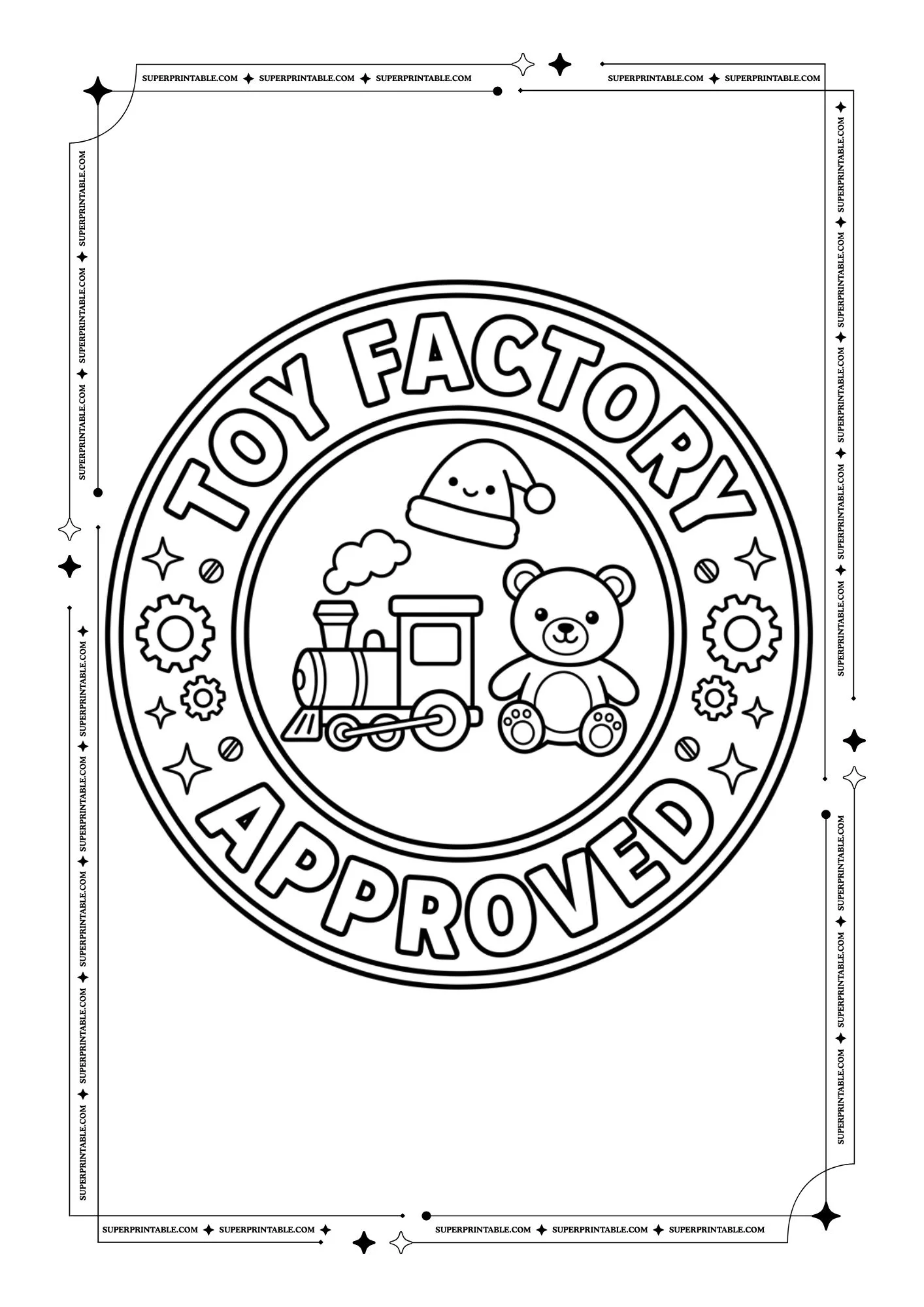 Christmas Stamps Badge Coloring Pack 3