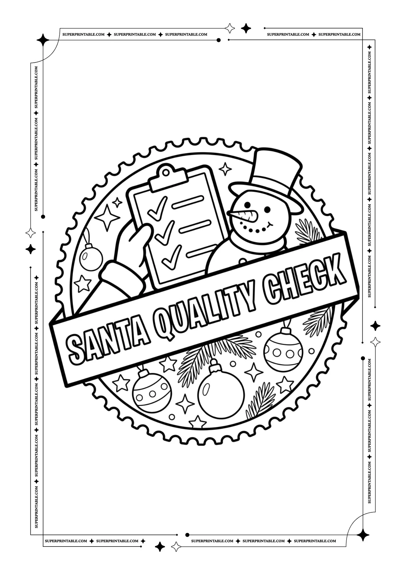 Christmas Stamps Badge Coloring Pack 6