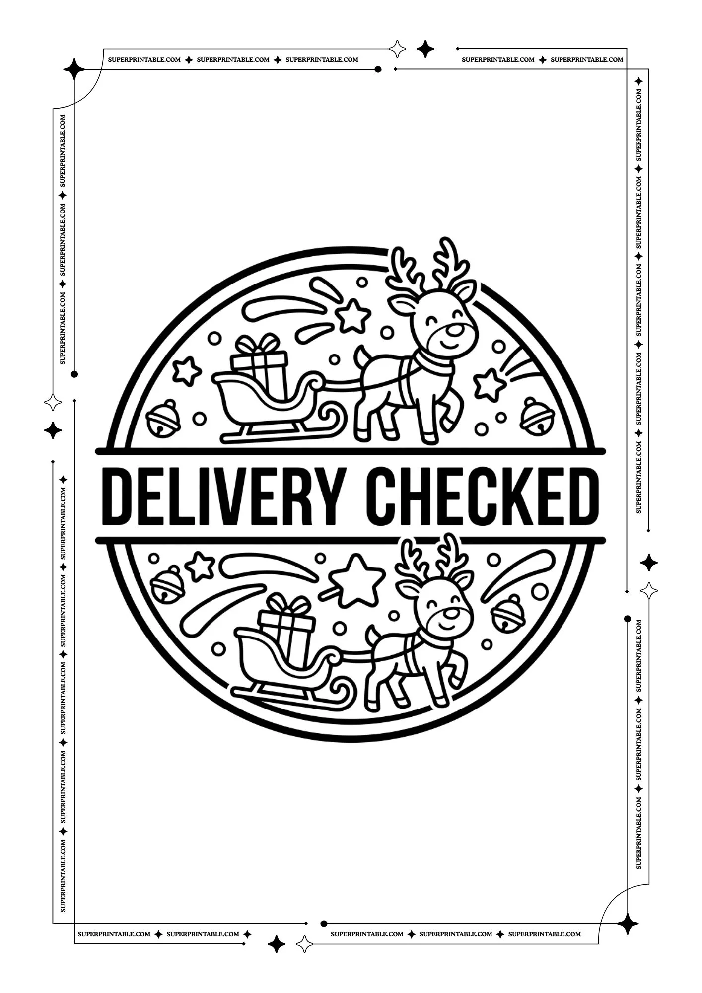 Christmas Stamps Badge Coloring Pack 7