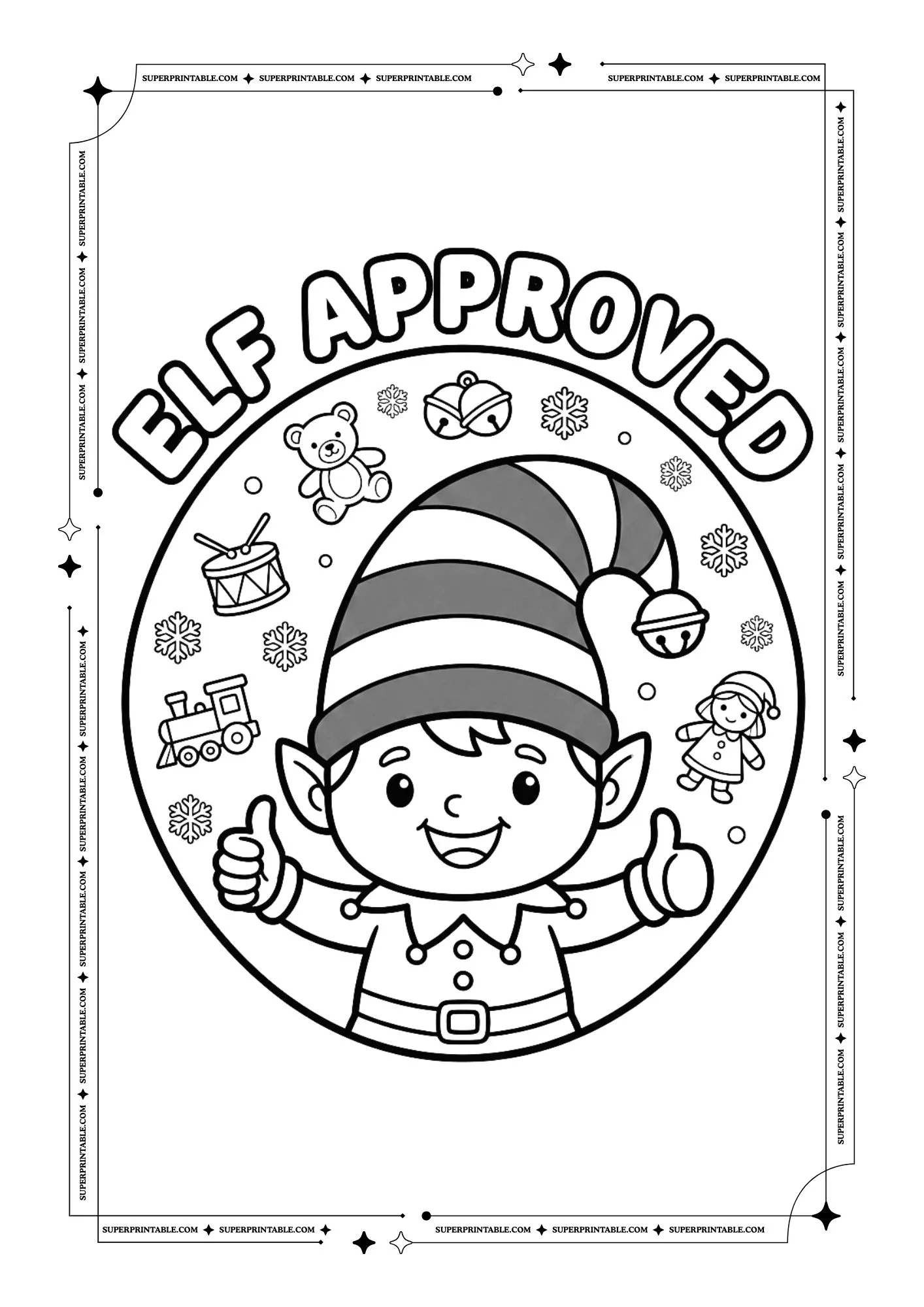 Christmas Stamps Badge Coloring Pack 8