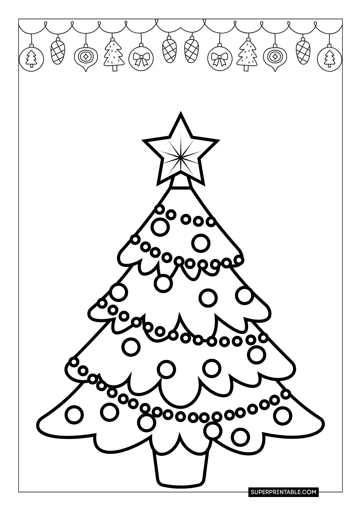 Christmas Tree Coloring Pages 1