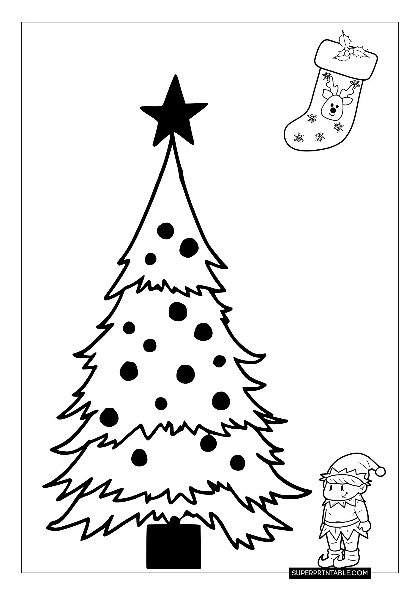 Christmas Tree Coloring Pages 12