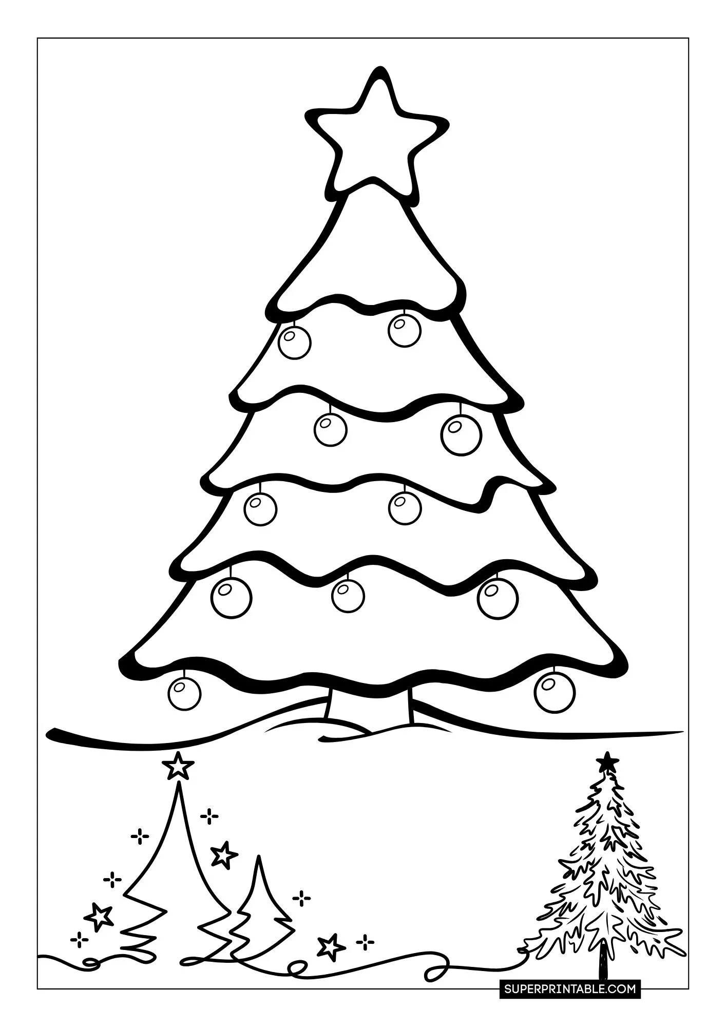Christmas Tree Coloring Pages 2