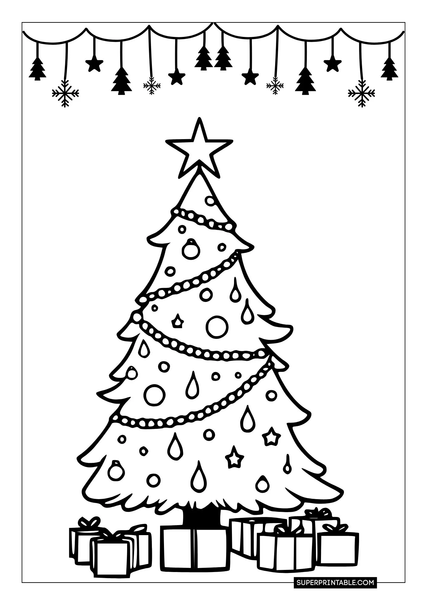 Christmas Tree Coloring Pages 3