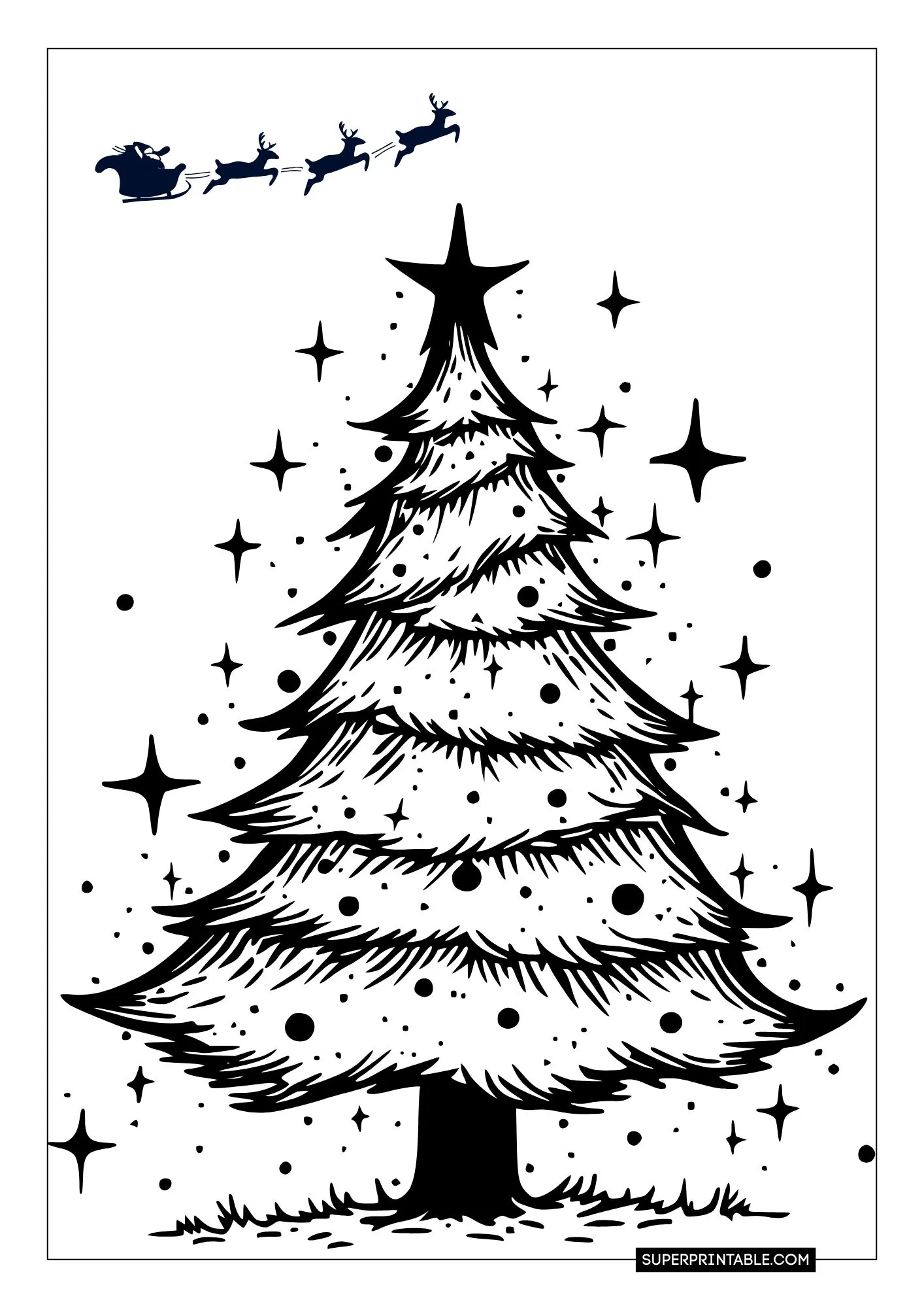 Christmas Tree Coloring Pages 4
