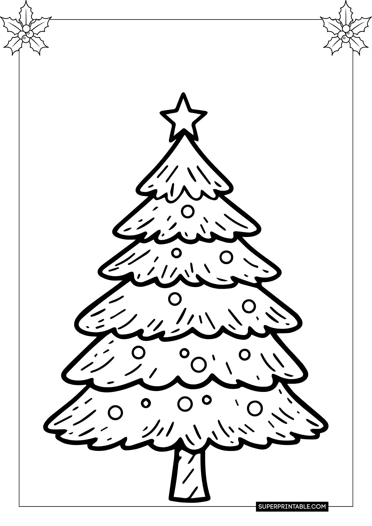 Christmas Tree Coloring Pages 6