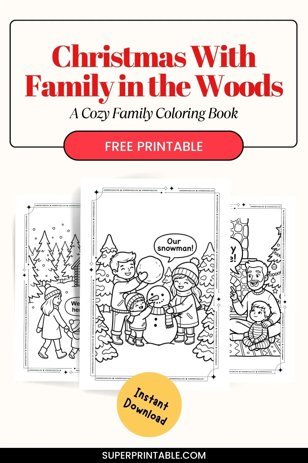 Christmas With Family in the Woods Pinterest Image