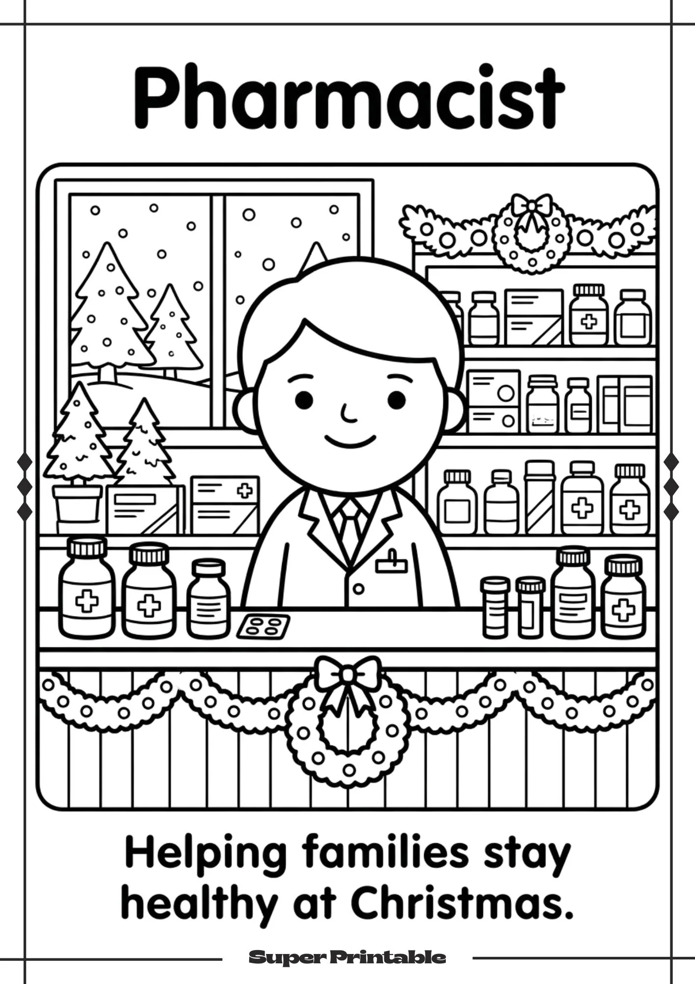 Community Heroes At Christmas Coloring Pages 10