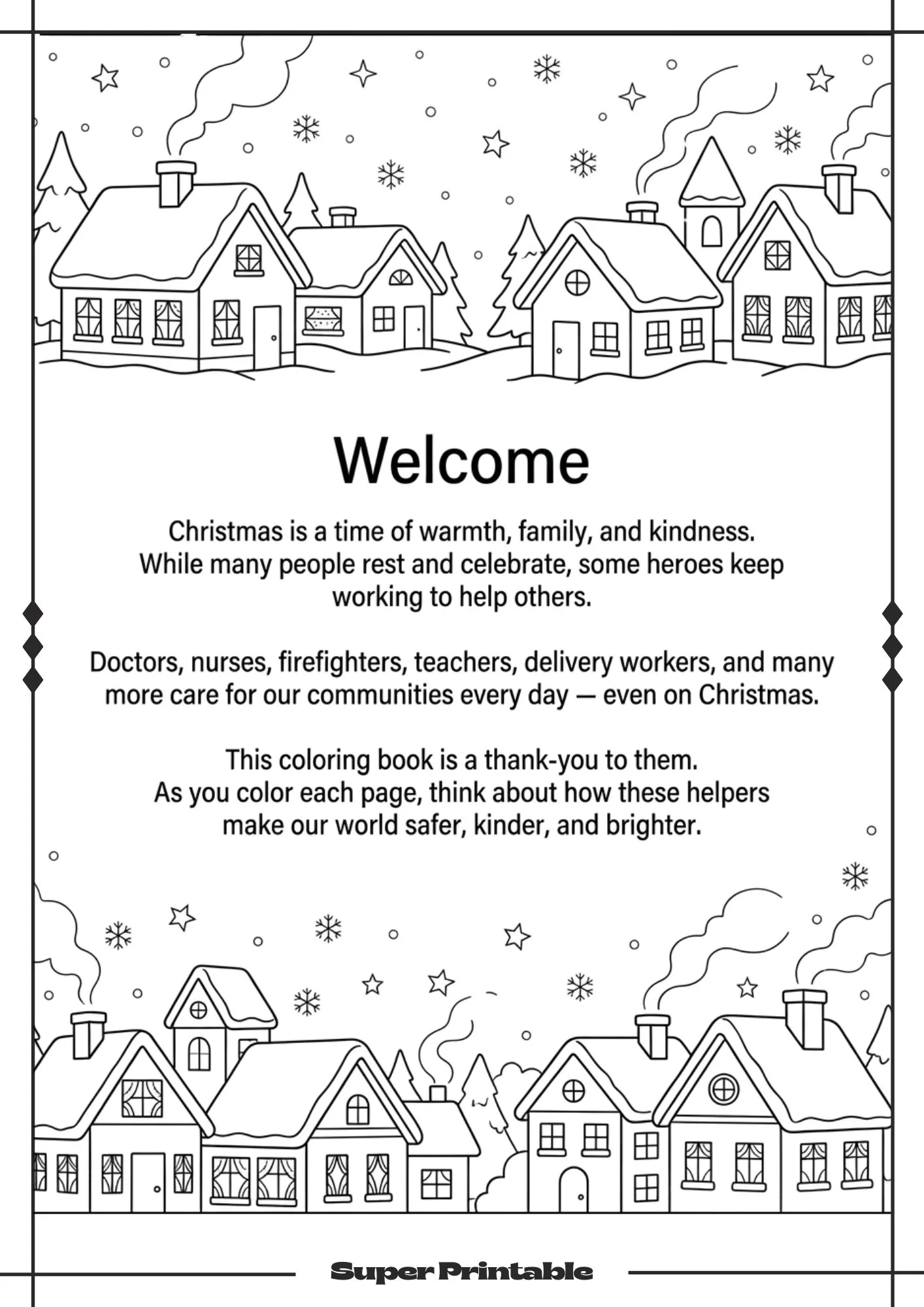 Community Heroes At Christmas Coloring Pages 3