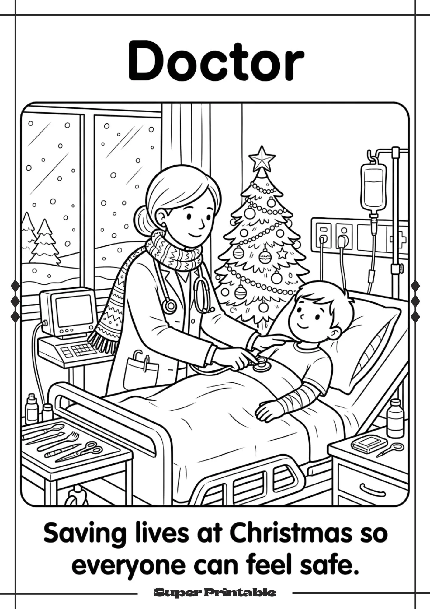 Community Heroes At Christmas Coloring Pages 4