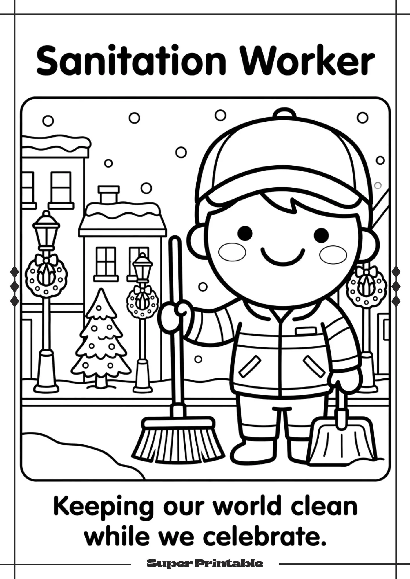 Community Heroes At Christmas Coloring Pages 7