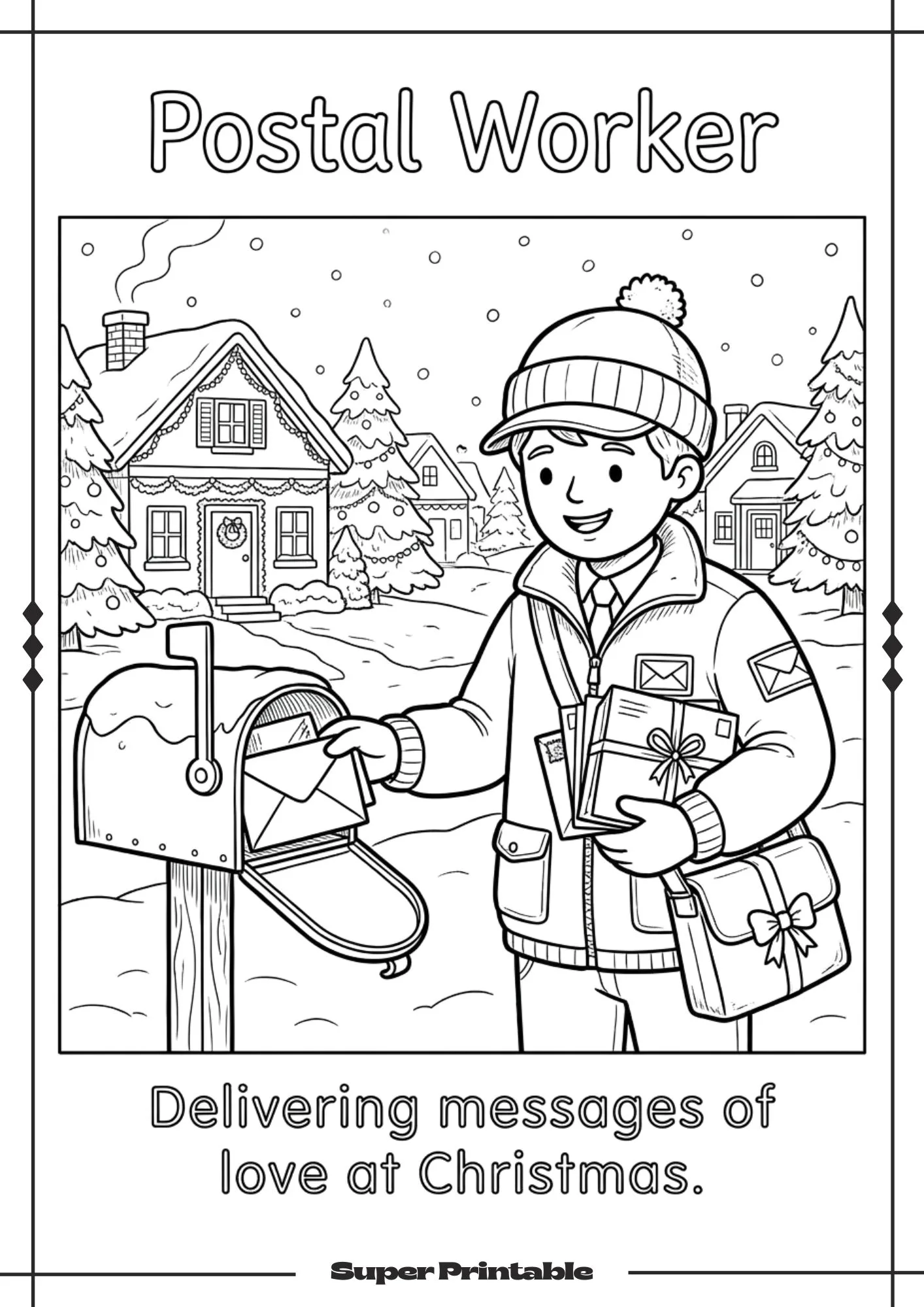 Community Heroes At Christmas Coloring Pages 9