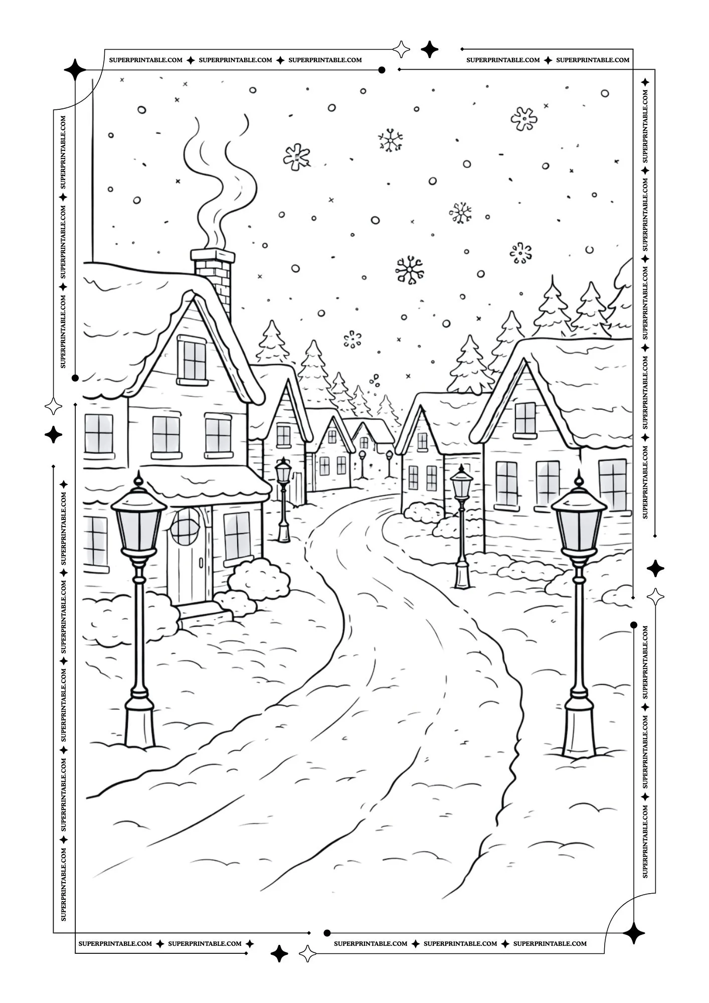 Cozy Christmas Coloring Pages 2