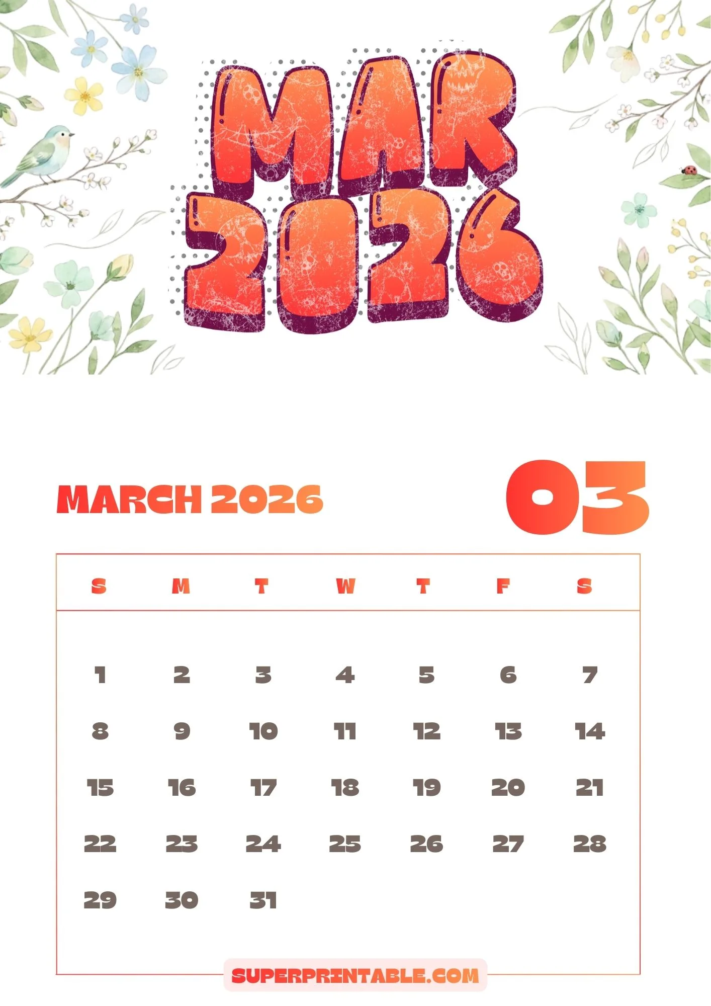 Creative Illustration 2026 Monthly Calendar 3
