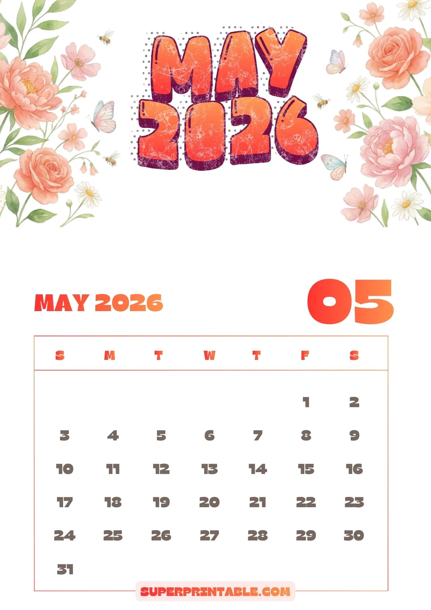 Creative Illustration 2026 Monthly Calendar 5