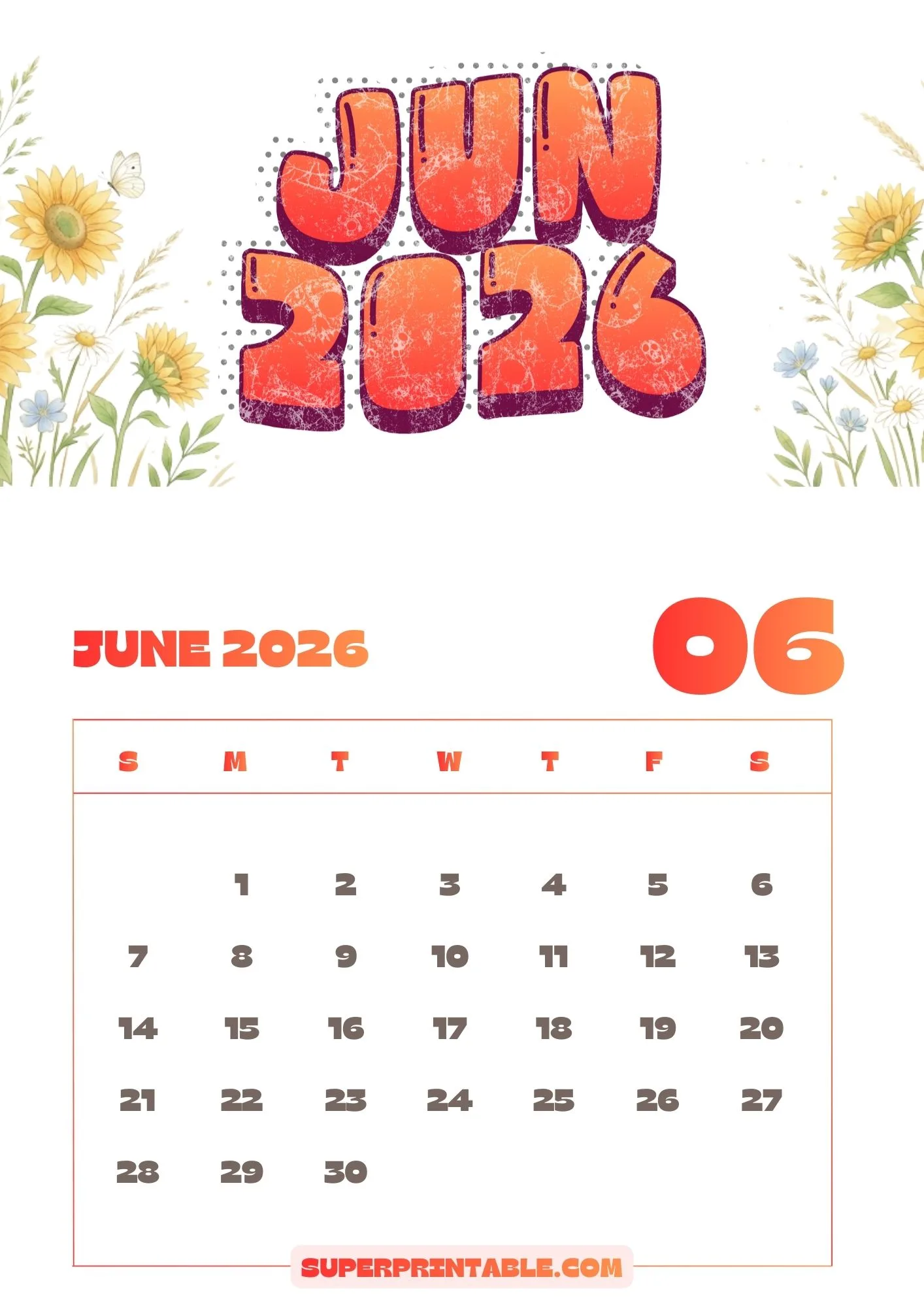 Creative Illustration 2026 Monthly Calendar 6