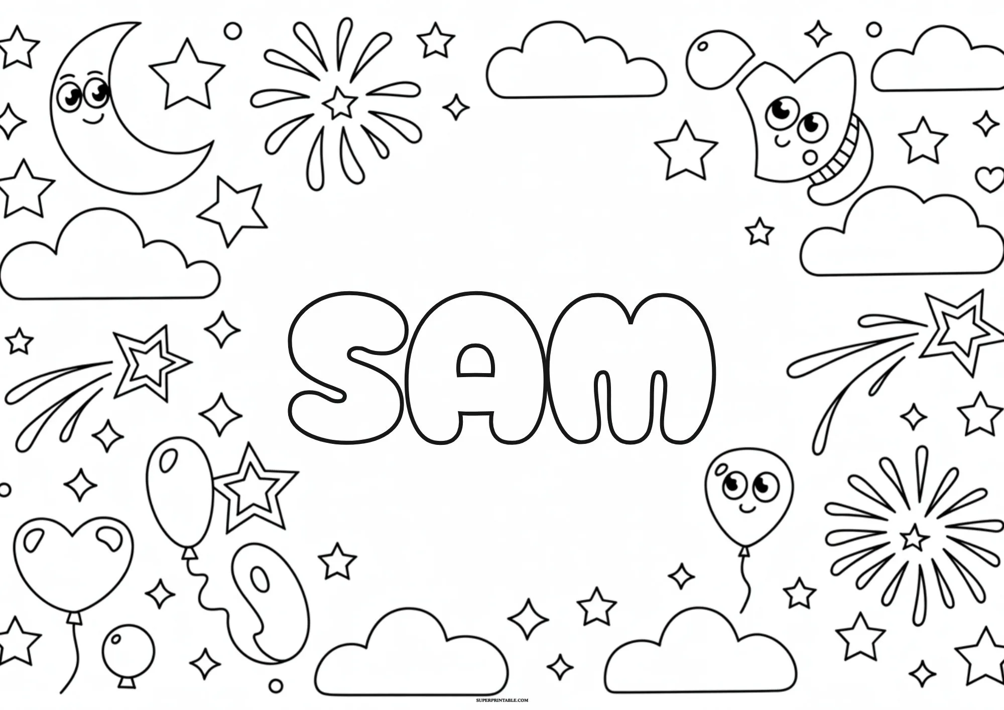 DIY Personalized New Year Coloring Pages 2