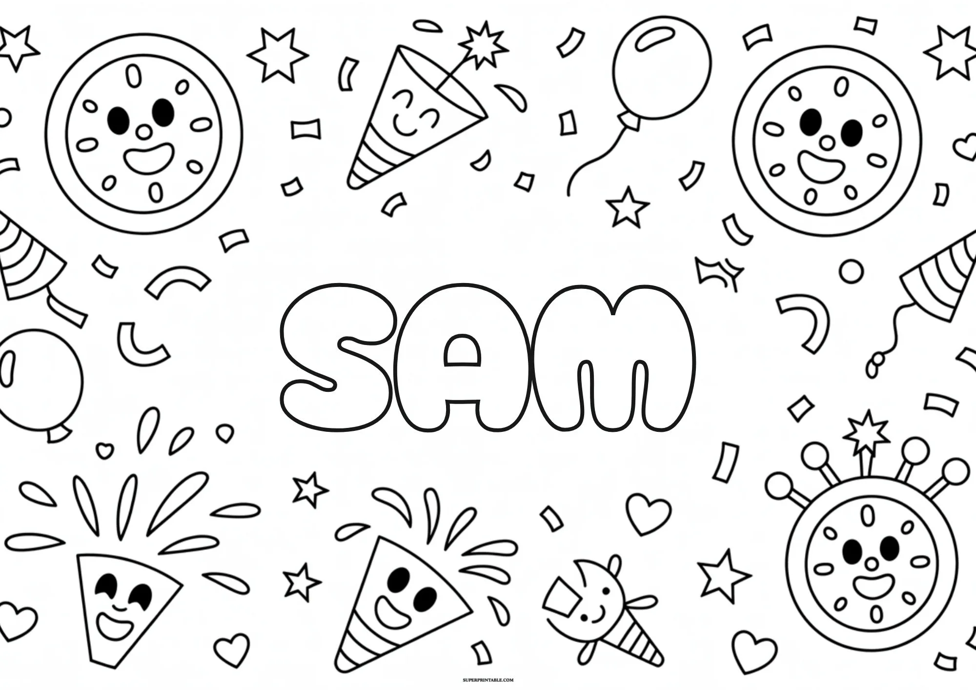 DIY Personalized New Year Coloring Pages 3