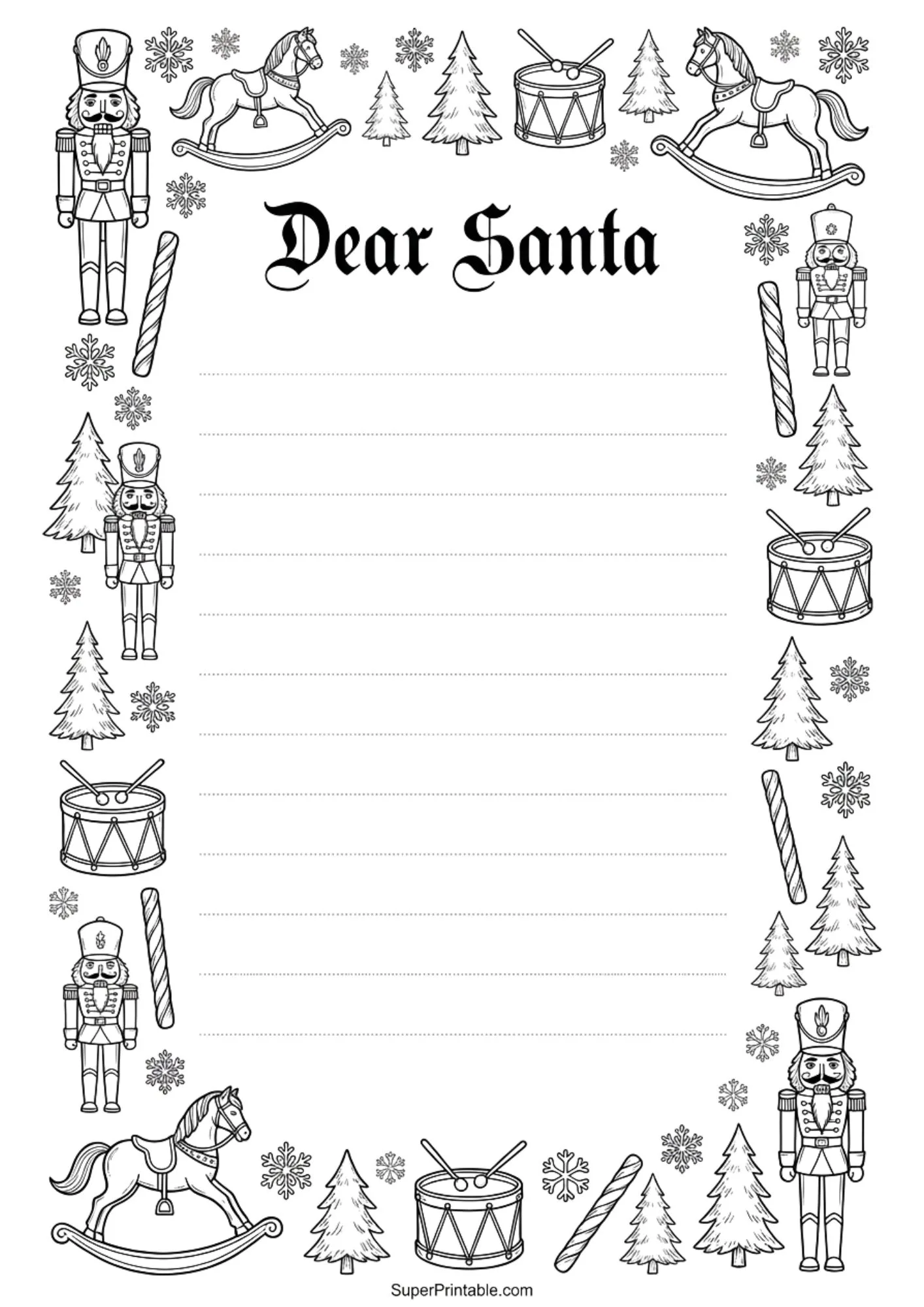 Dear Santa Coloring Printable Packs 1