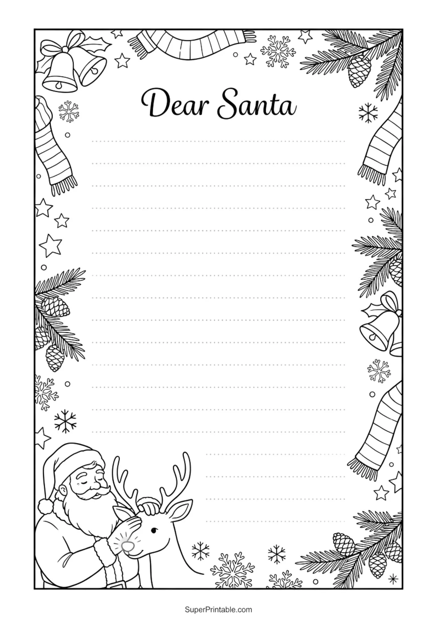 Dear Santa Coloring Printable Packs 2